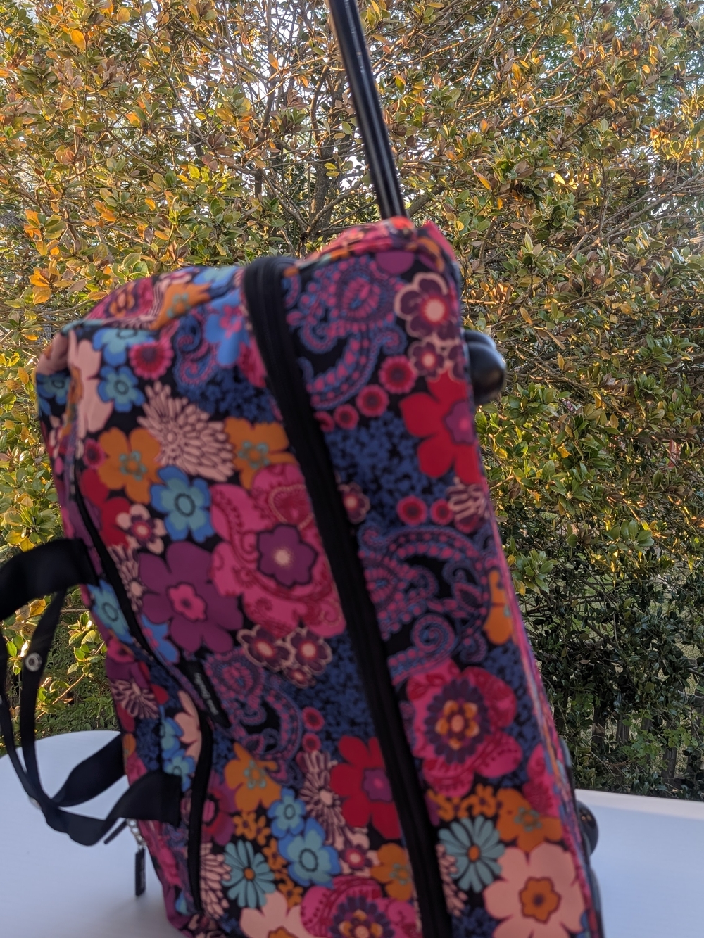 Vera Bradley Floral Rolling Travel Bag in Pink, Blue, Orange and Purple